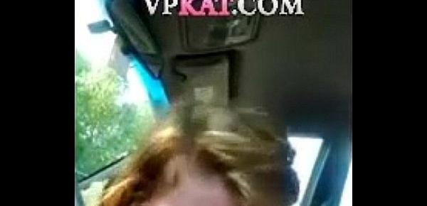  Naive blonde is sucking dick in the car while her boyfriend
